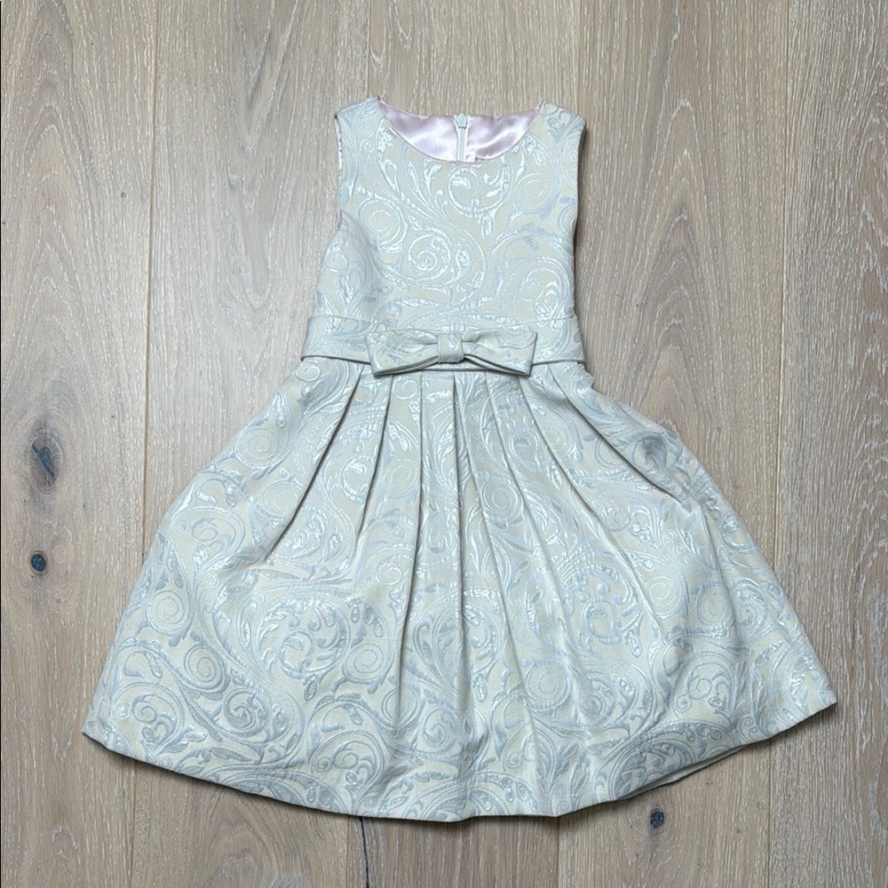 NWOT Helena Kids Formal Dress - Silver and Cream